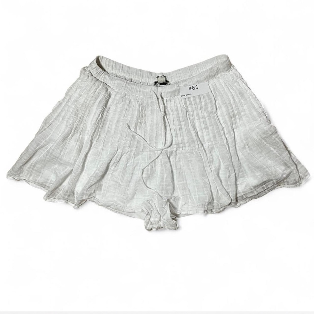 American Eagle White Textured Gauze Lounge Shorts Small Elastic Waist Pockets